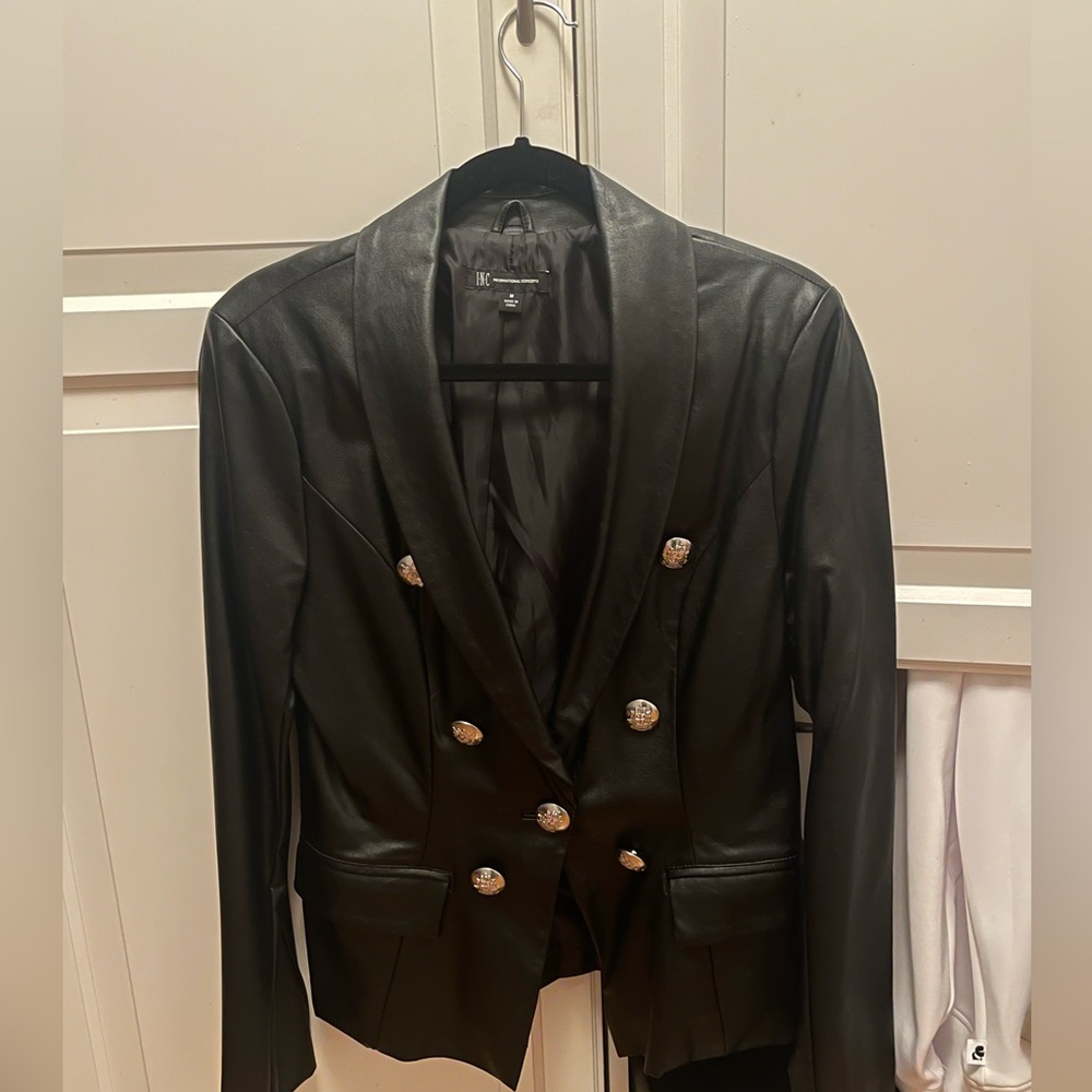 INC International leather blazer